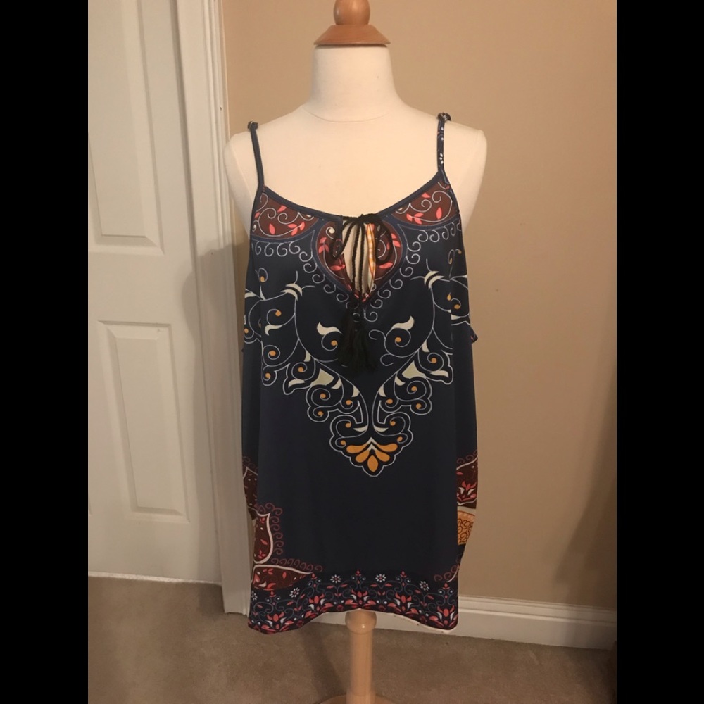 3X Floral Tassle-Tie Tank